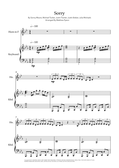 Sorry (arr. Matthew pyeon)
