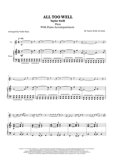 All Too Well (arr. Valdir Maia)