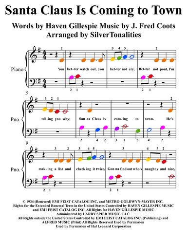 Santa Claus Is Comin' To Town (arr. SilverTonalities)