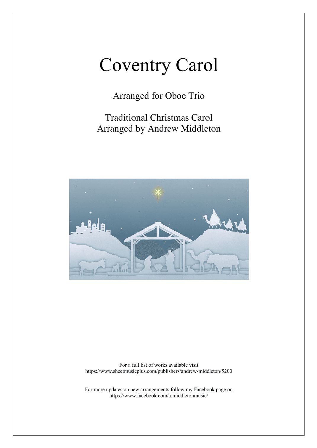 Coventry Carol arranged for Oboe Trio (arr. Andrew Middleton)