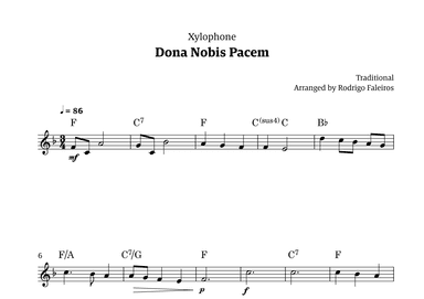 Dona Nobis Pacem - for xylophone (with chords) (arr. Rodrigo Faleiros)