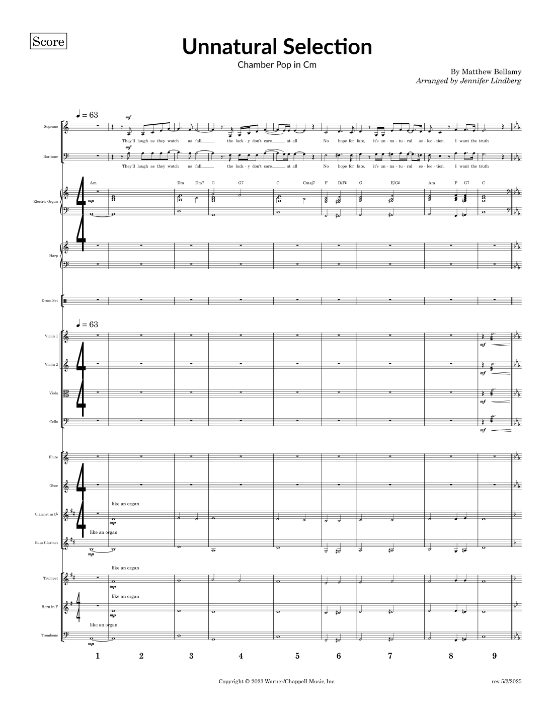 Unnatural Selection (arr. Jennifer Lindberg)