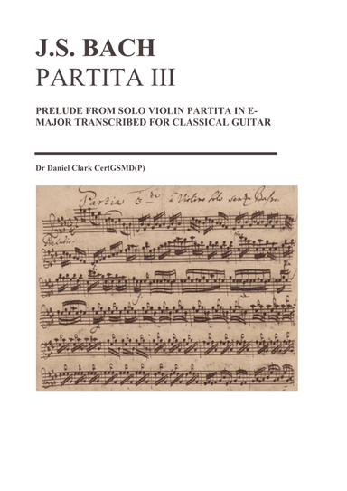 Prelude (BWV1006) in E major transcribed for guitar (arr. Daniel Clark)