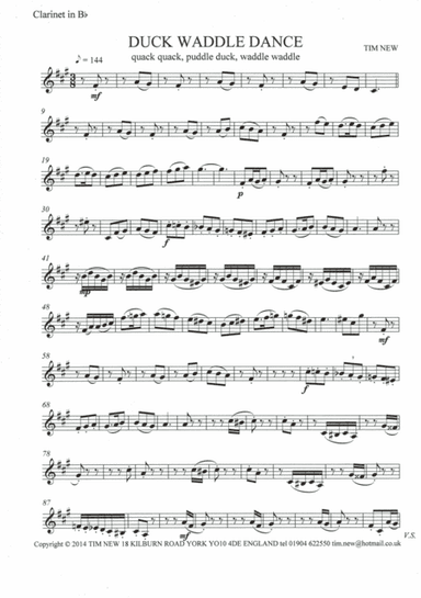 Duck Waddle Dance clarinet in Bb part
