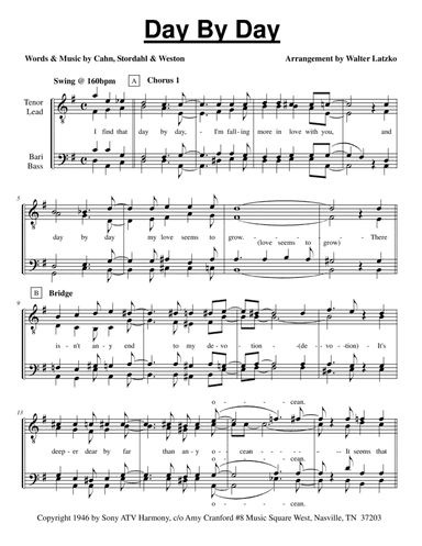 Day By Day (arr. Walter Latsko)