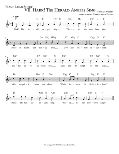 Hark! The Herald Angles Sing for Piano (Lead Sheet) (arr. Christopher Esther)