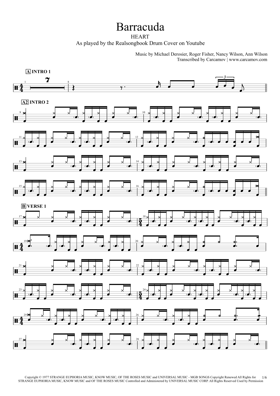 Barracuda (arr. Realsongbook)