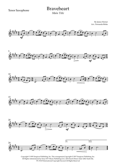 Braveheart - Main Title (arr. Fernando Britto)
