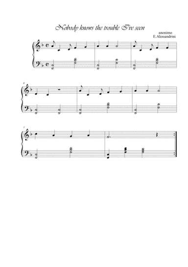 Nobody knows (arr. Ester Alessandrini)