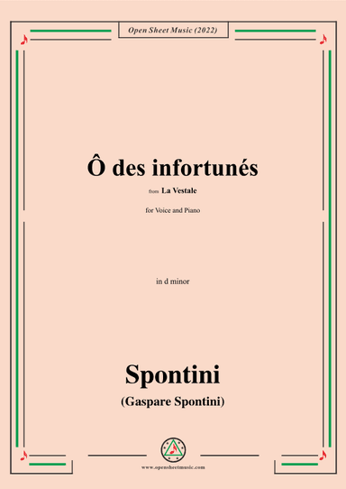 Spontini-Ô des infortunés,from La Vestale,in d minor (arr. OSM Press)