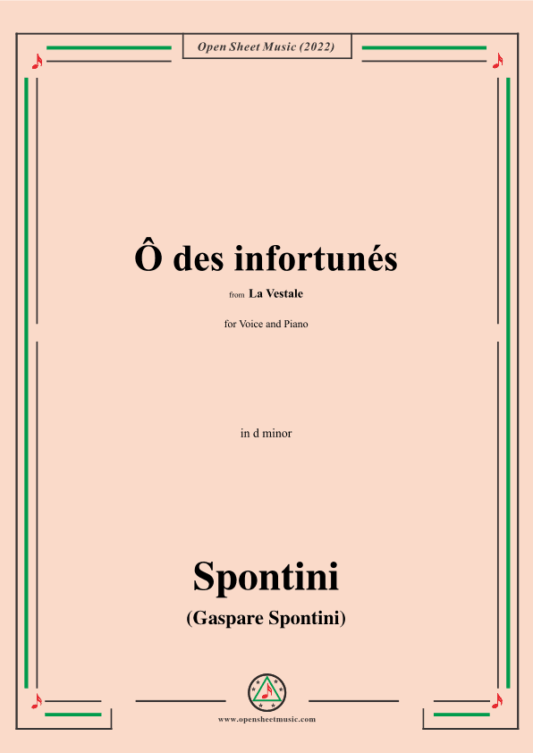 Spontini-Ô des infortunés,from La Vestale,in d minor (arr. OSM Press)