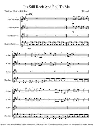 It's Still Rock And Roll To Me (arr. Kacie J. Rickells)