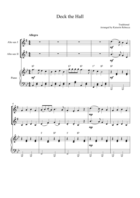 Deck the Hall (arr. Kaiserin Rebecca)
