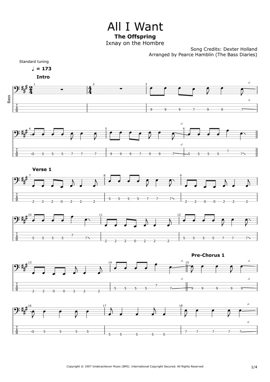 All I Want (arr. The Bass Diaries)