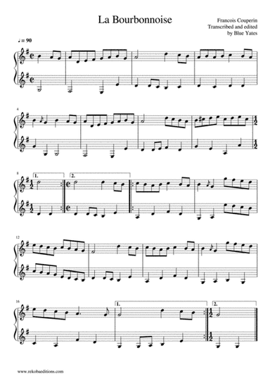 La Bourbonnoise (Francois Couperin) (arr. Blue Yates)