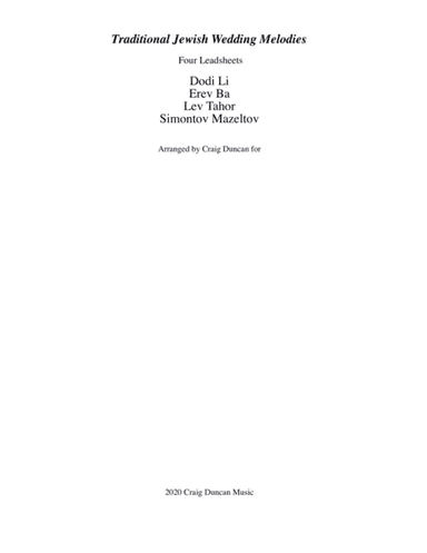 Jewish Traditional Wedding Melodies Dodi Li, Erev Ba, Lev Tahor, Simontov Mazeltov (arr. Craig Duncan)