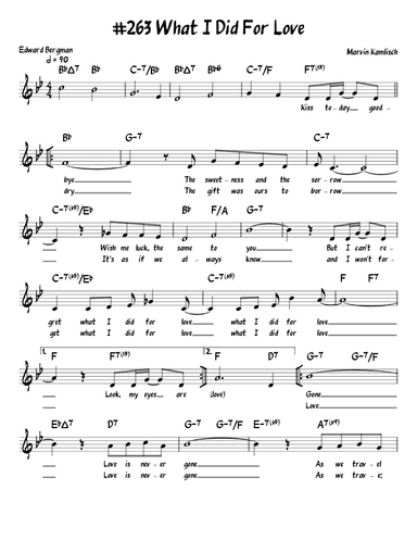 What I Did For Love (arr. John Fries)