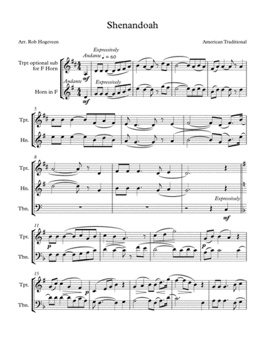 Shenandoah For Brass Trio (arr. Rob Hogeveen)