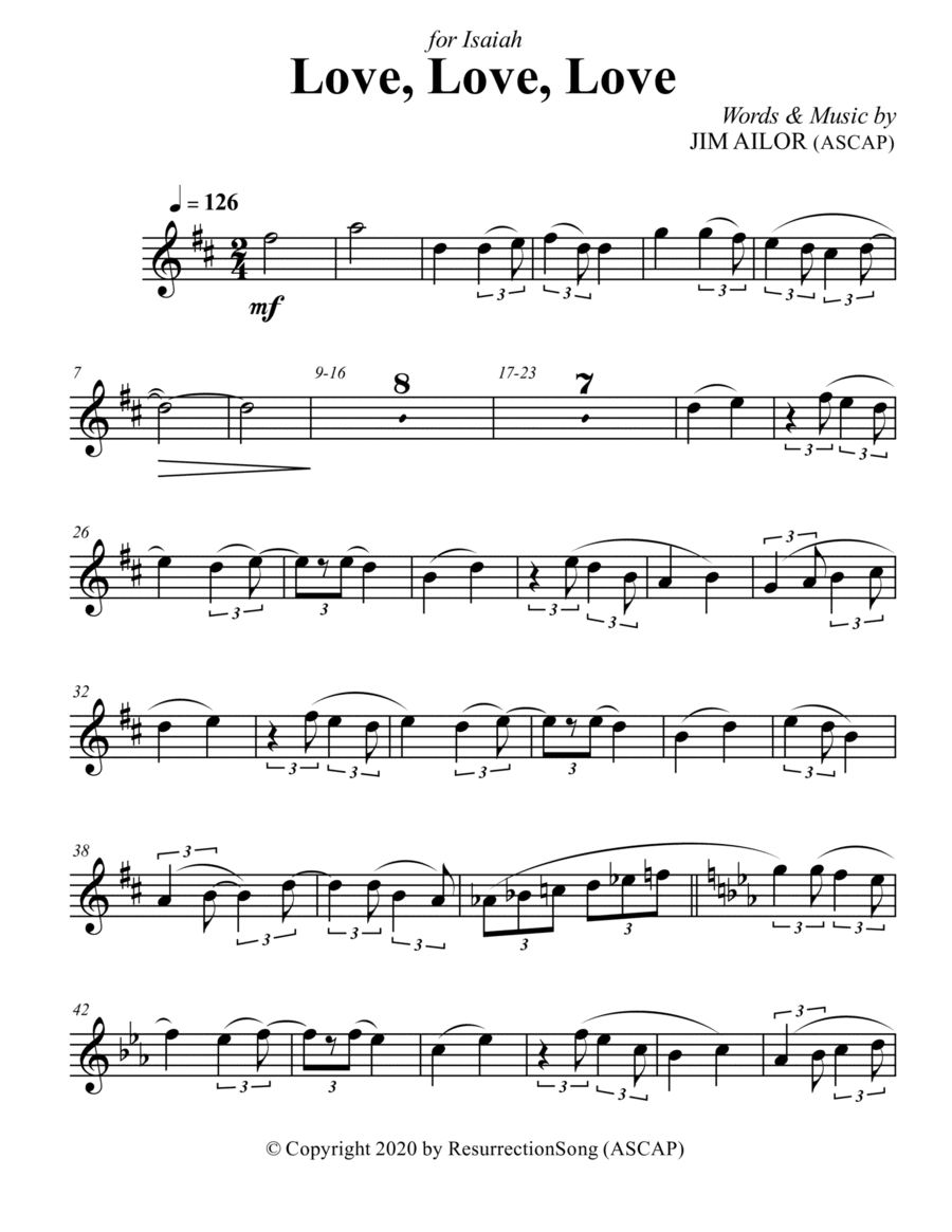 Love, Love, Love (Children, Flute Part)