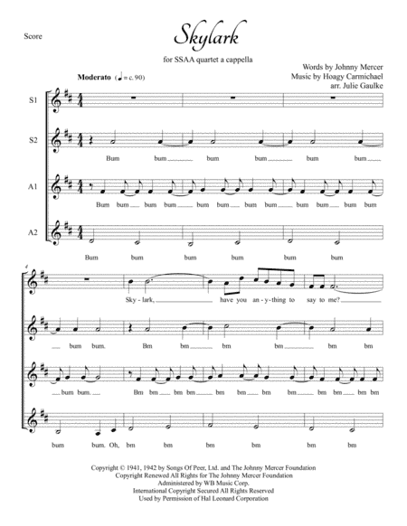 Skylark (arr. Julie Gaulke)
