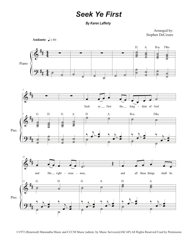 Seek Ye First (arr. Stephen DeCesare)