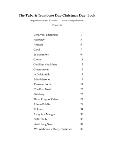 The Tuba & Trombone Christmas Duet Book (arr. James M. Guthrie, ASCAP)