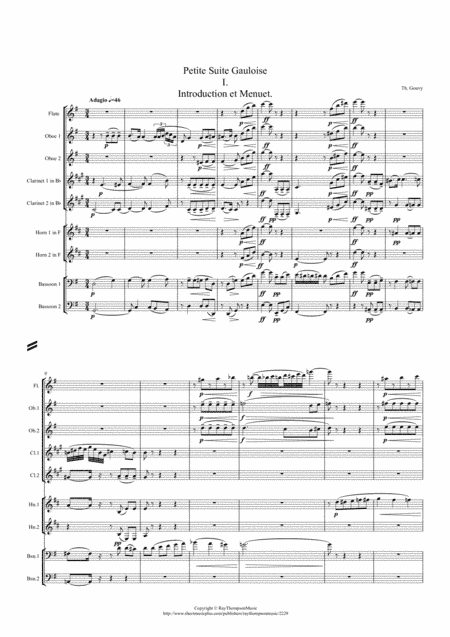 Gouvy: Petite Suite Gauloise Op.90 Mvt.I Introduction et Menuet - wind nonet (arr. Ray  Thompson)