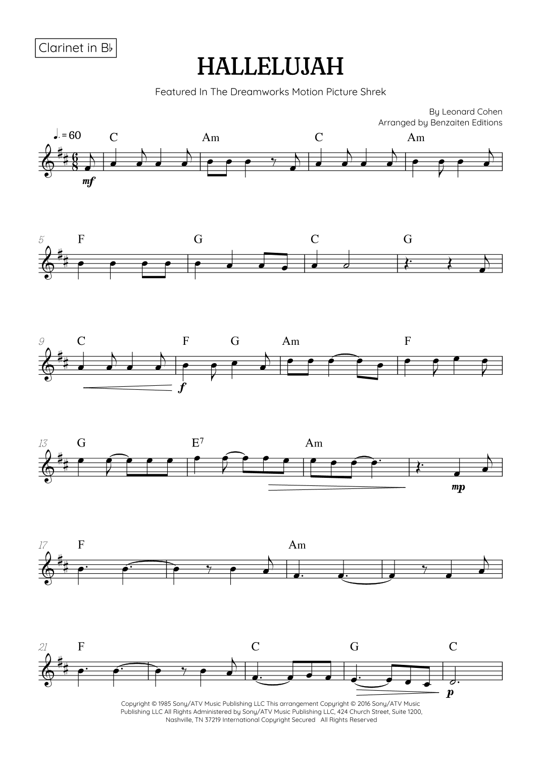 Hallelujah (arr. Benzaiten Editions)
