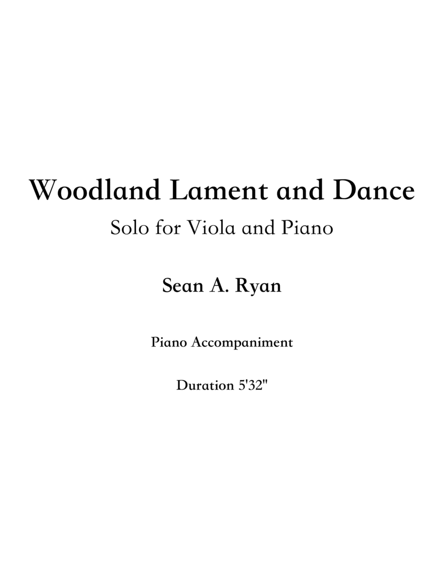 Woodland Lament and Dance for Viola and Piano