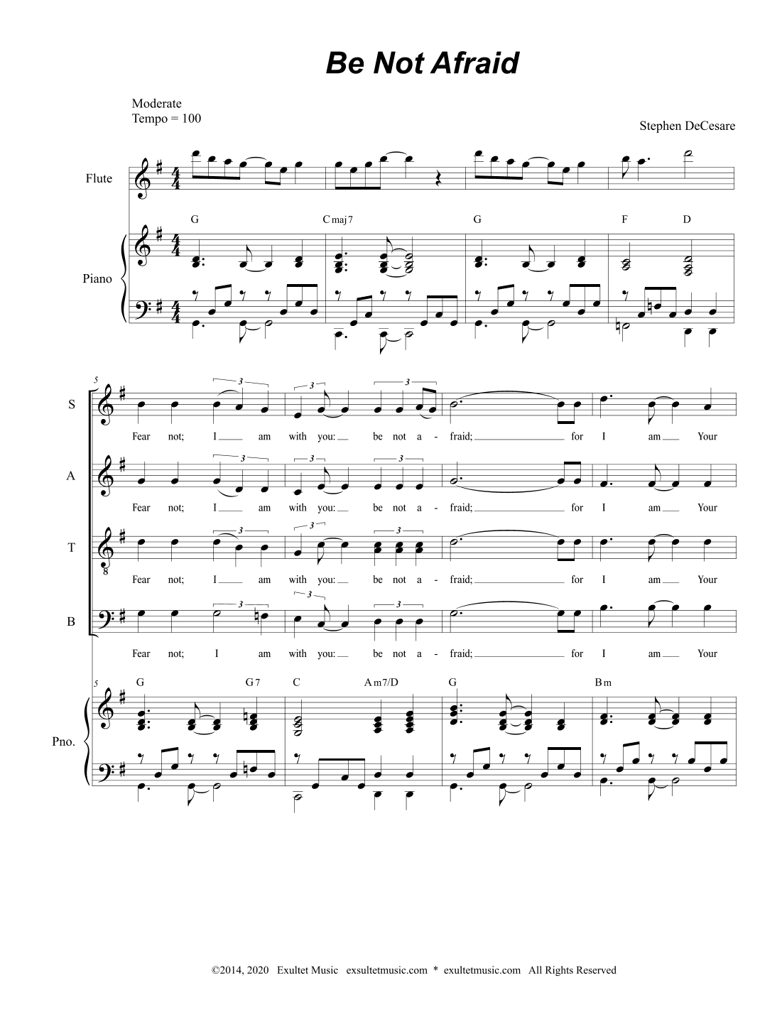 Be Not Afraid (Vocal Solo with SATB)