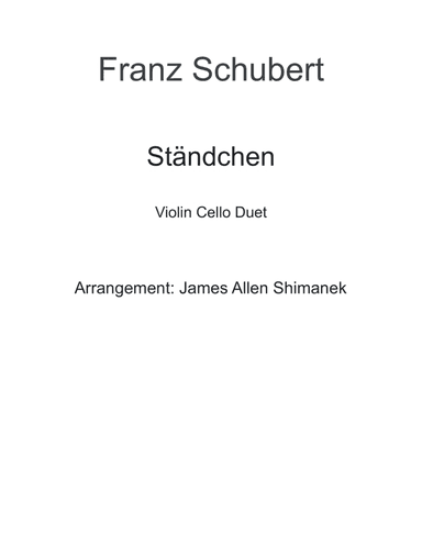 Standchen (arr. James Allen Shimanek)