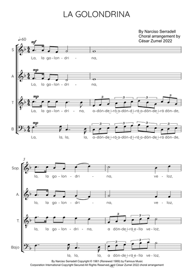 La Golondrina (arr. César Zumel)