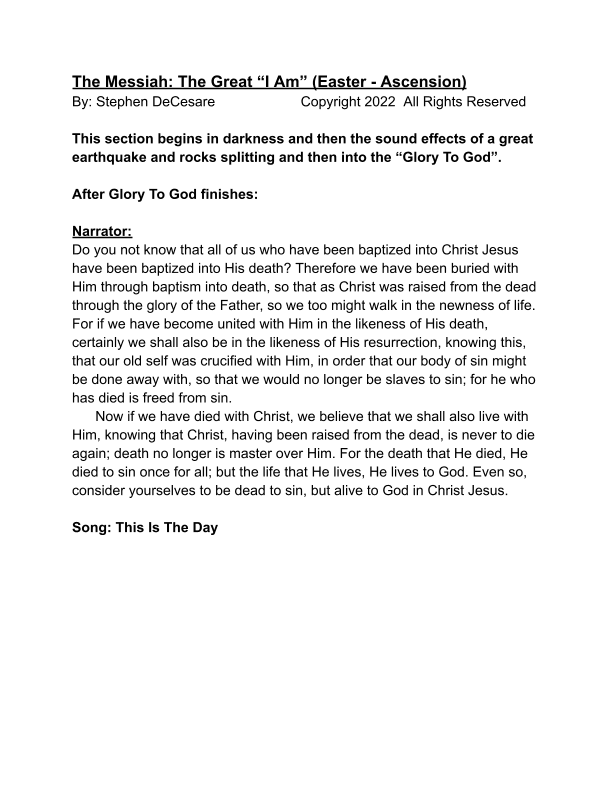 Messiah: The Great "I Am" (Easter through Ascension) (SAB Version)