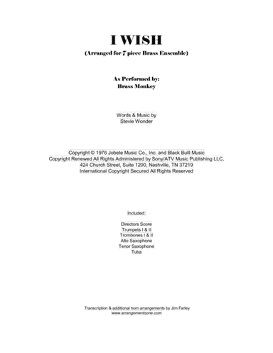 I Wish (arr. Jim Farley www.arrangementsone.com)