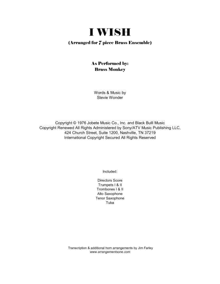 I Wish (arr. Jim Farley www.arrangementsone.com)