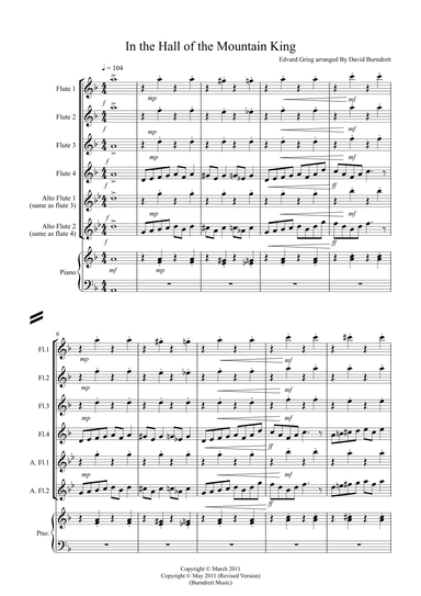 In the Hall of the Mountain King for Flute Quartet (arr. David Burndrett)