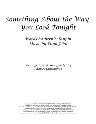Something About The Way You Look Tonight (arr. Charles Gunsaullus)