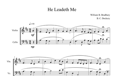 He Leadeth Me (Violin and Cello Duet) (arr. B. C. Dockery)