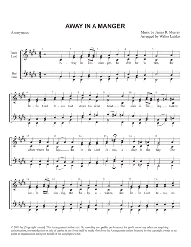 AWAY IN A MANGER (arr. Walter Latzko)