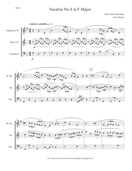 Vocalise No. 4 in F Major (arr. James Bicigo)