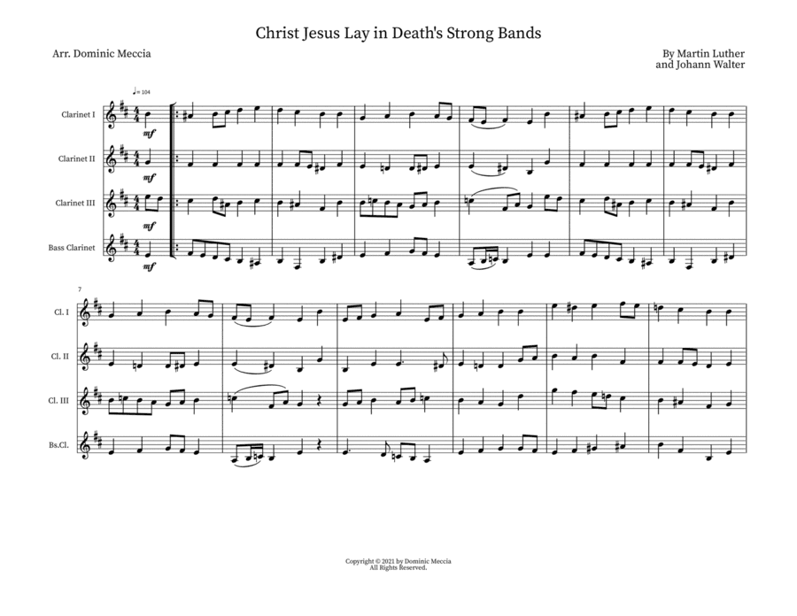 Christ Jesus Lay in Death's Strong Bands (arr. Dominic Meccia)