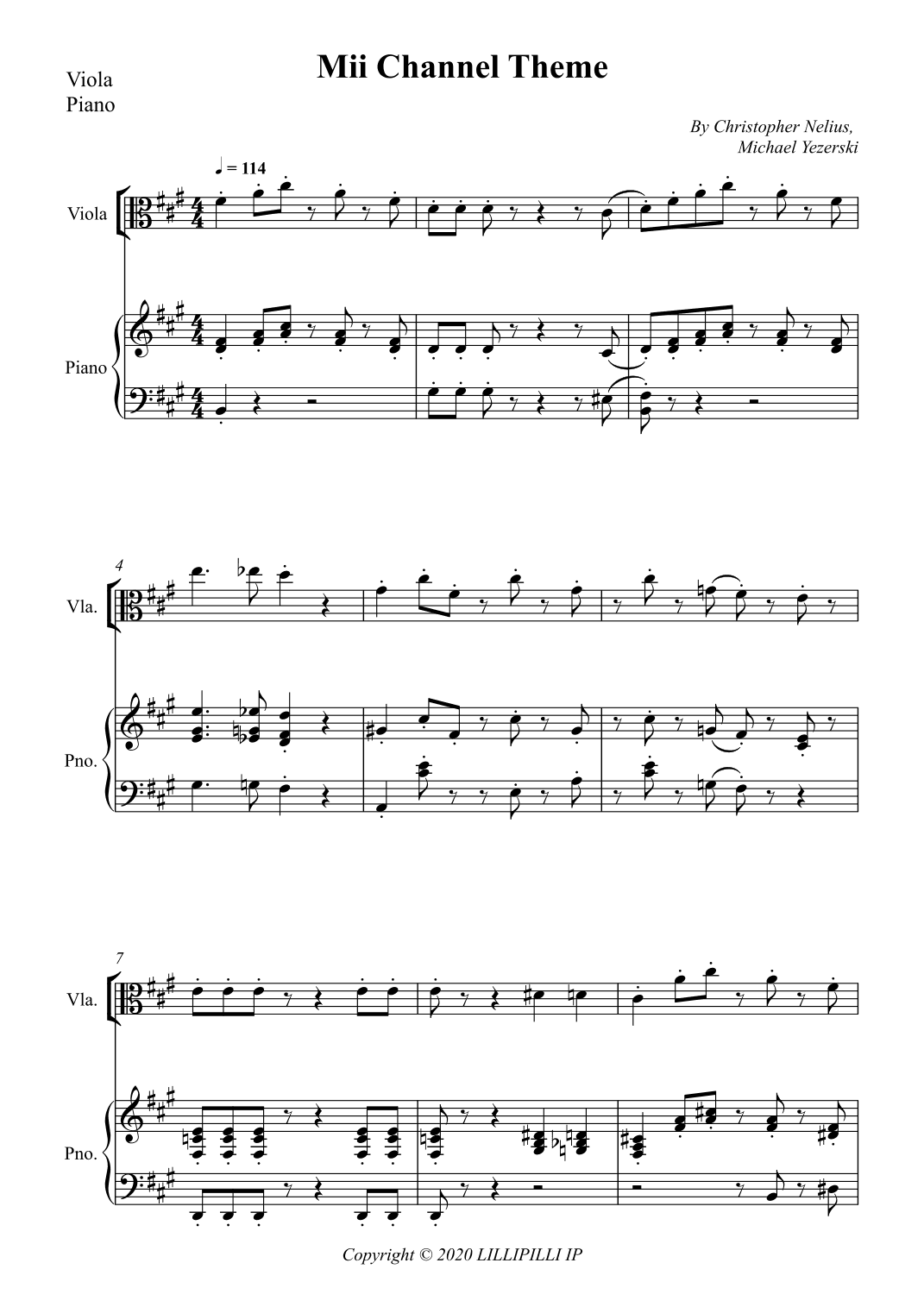 Mii Channel Theme (arr. Wesley S. SIlva)