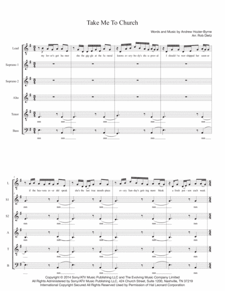 Take Me To Church (arr. Rob Dietz)