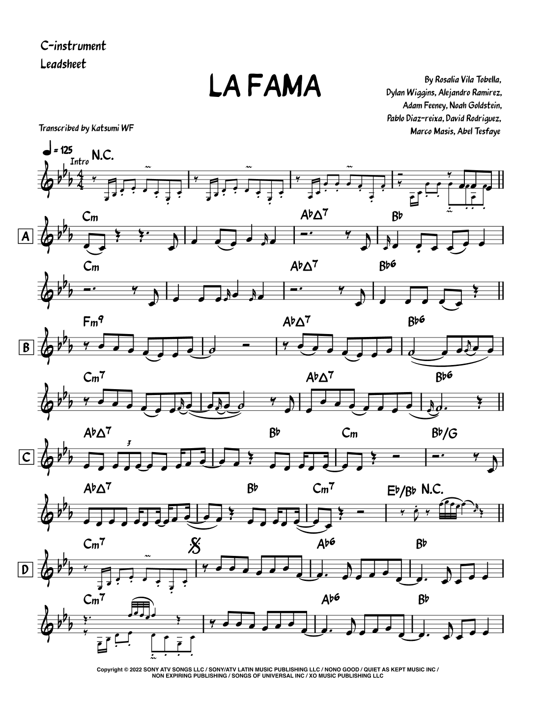 La Fama (arr. Katsumi WF)
