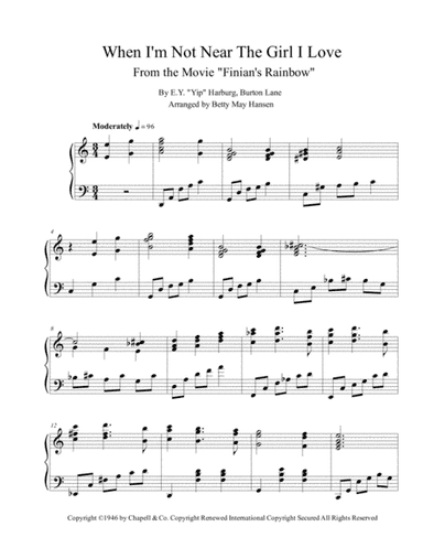 When I'm Not Near The Girl I Love (arr. Betty May Hansen)