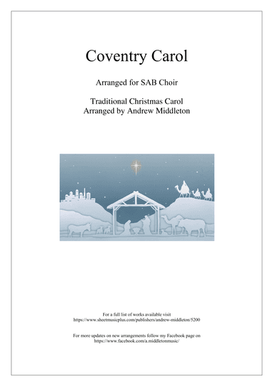 Coventry Carol arranged for SAB Choir (arr. Andrew Middleton)
