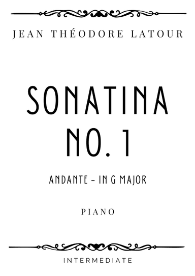 Latour - Andante (Pastorale) from Sonatina No. 1 in G Major - Intermediate (arr. Piacere Music Sheets)