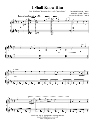 I Shall Know Him (arr. Jeremy Yowell)