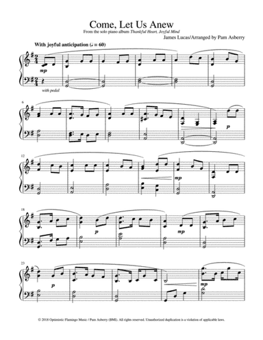Come, Let Us Anew (arr. Pam Asberry)
