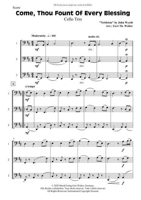 Come, Thou Fount Of Every Blessing (arr. Gert Th. Walter)